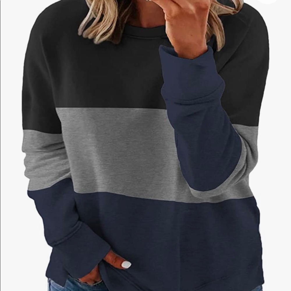Plus Size Sweatshirt for women Color Block pullover top
